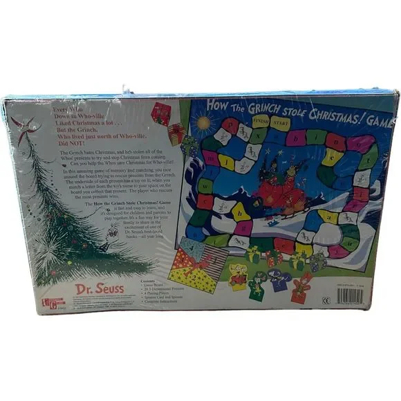 New SEALED 1997 HTF Dr. SUESS HOW THE GRINCH STOLE CHRISTMAS GAME 1st EDITION - Picture 7 of 13